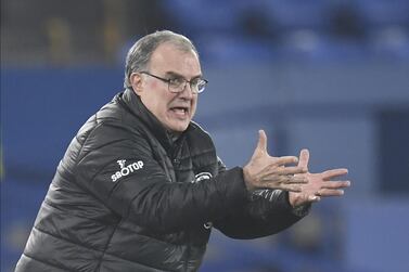 Marcelo Bielsa will renew hostilities with Frank Lampard when he takes his Leeds United side to Chelsea on Sunday. EPA