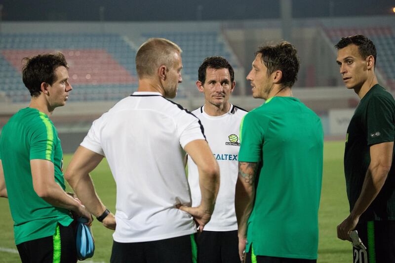 Australia players take part in training in Dubai ahead of their international friendly against Kuwait on Monday, October 15. Courtesy Football Federation Australia