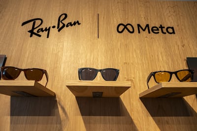 Ray-Ban Meta smart glasses on display at a Meta Platforms event in California. Bloomberg