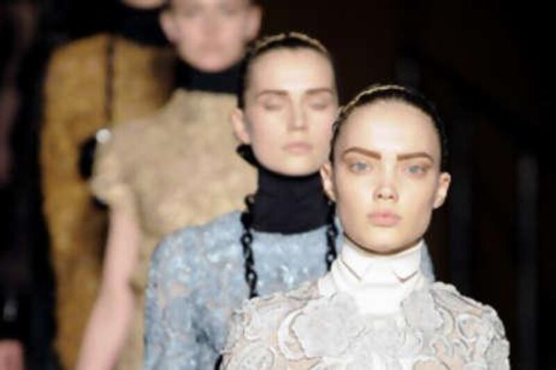 Many designers picked up the trend for lace after Prada's autumn/winter collection showed in Milan.
