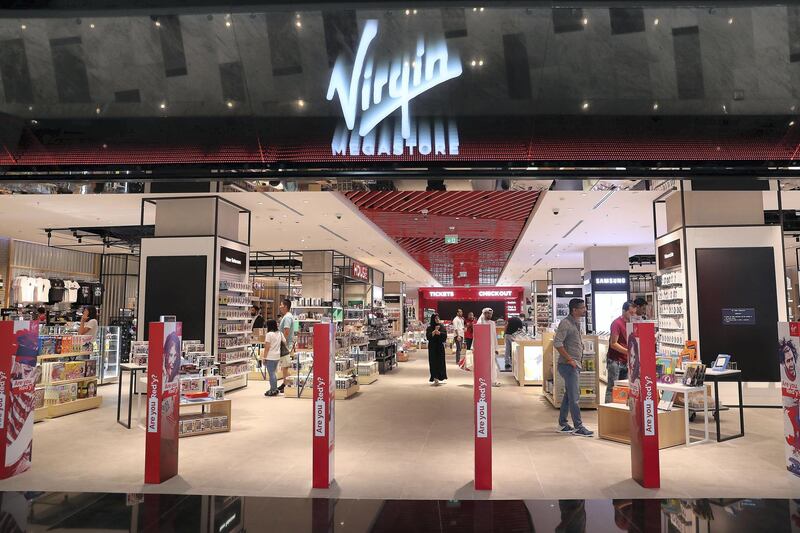 ABU DHABI ,  UNITED ARAB EMIRATES , SEPTEMBER 4 – 2019 :- The Virgin Megastore at the new expansion of The Galleria on Al Maryah Island in Abu Dhabi. ( Pawan Singh / The National ) For Lifestyle