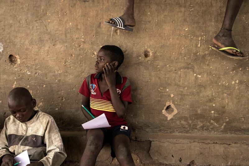 A boy attends counselling sessions for children who witnessed atrocities in northern Mozambique, at a camp for internally displaced people in Metuge. AFP