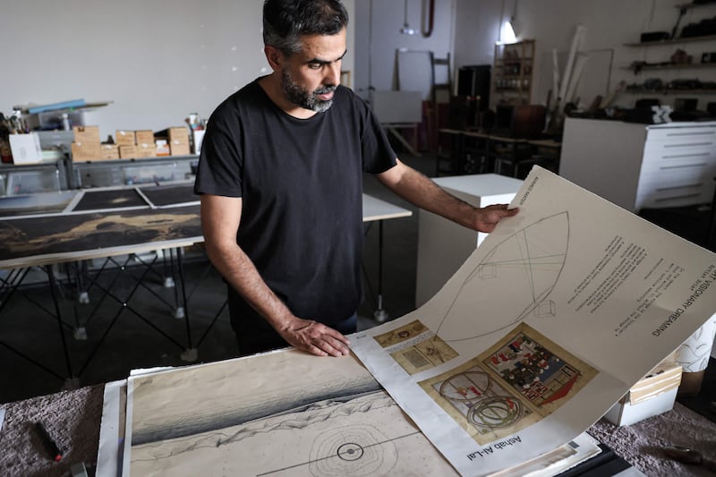 Pioneering Saudi artist Ahmed Mater is among those participating at the inaugural Islamic Arts Biennale. AFP