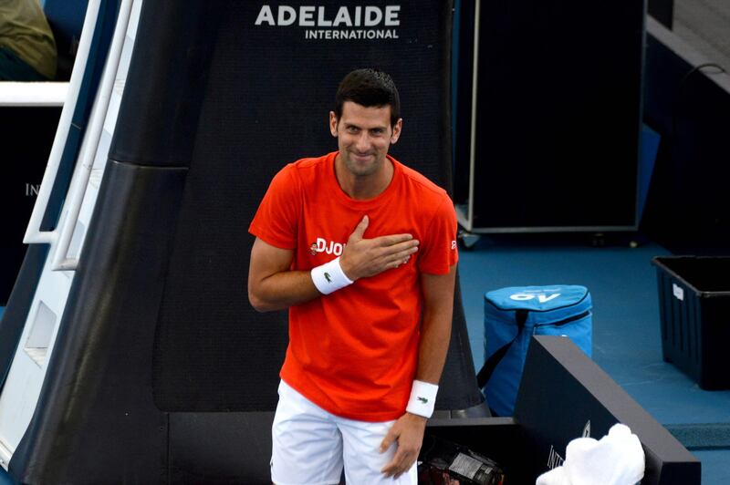 Novak Djokovic of Serbia acknowledges the crowd at the end of a match against Jannik Sinner. AFP