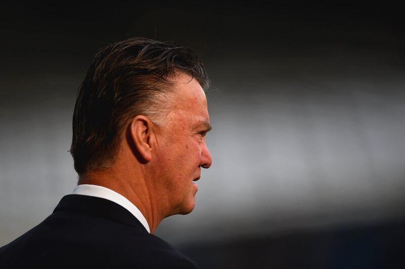 Manchester United manager Louis van Gaal of Manchester United looks on during his side's 1-0 Premier League loss to Manchester City on Sunday at the Etihad Stadium. Laurence Griffiths / Getty Images / November 2, 2014
