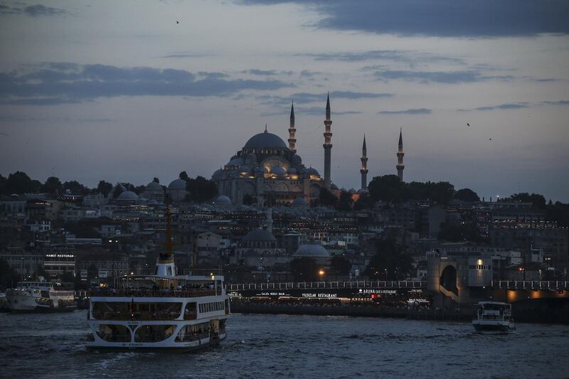 Istanbul's skyline with the Suleymaniye Mosque, in the background.  AP