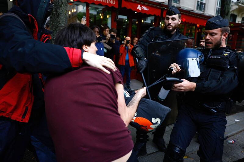 French police face pro-Palestinian demonstrators. EPA