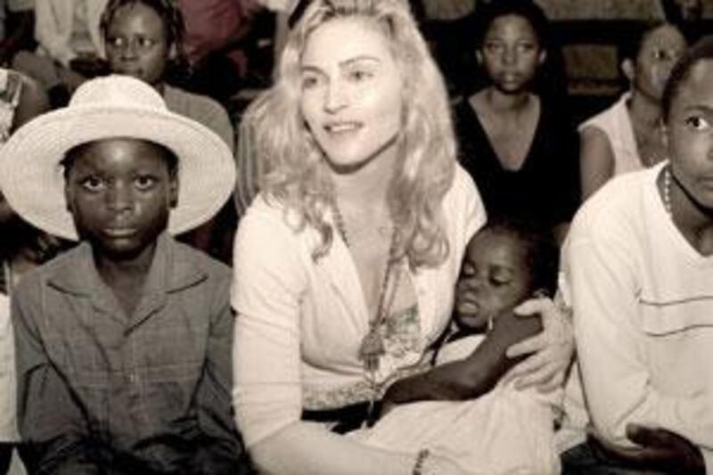 Madonna holds Mercy in Malawi in April.