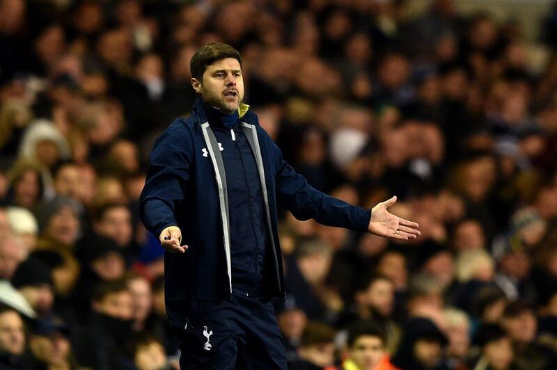 Tottenham Hotspur manager Mauricio Pochettino reacts during his side's 0-0 Premier League draw on Saturday with Crystal Palace at White Hart Lane. Paul Gilham / Getty Images