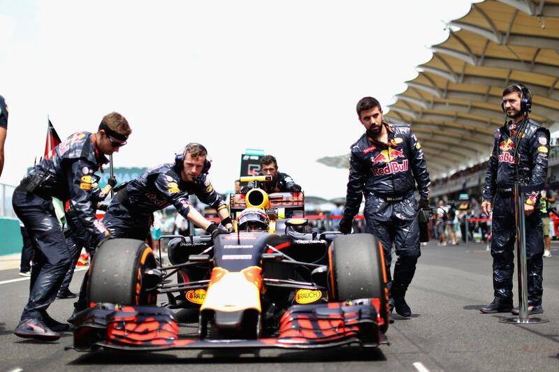 Max Verstappen of Netherlands and Red Bull Racing on the grid before the Malaysia Formula One Grand Prix. Mark Thompson / Getty Images