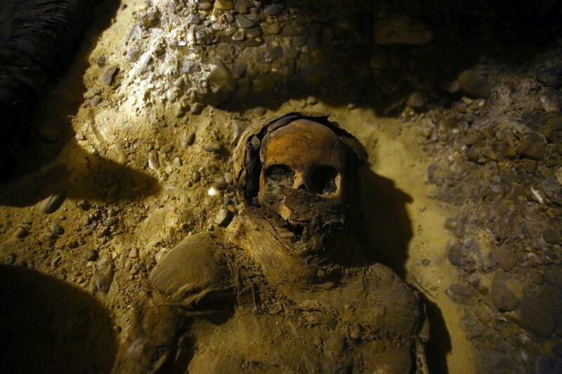 A mummy at Tuna el-Gebel archaeological site in Minya, 270km south of Cairo, Egypt. EPA