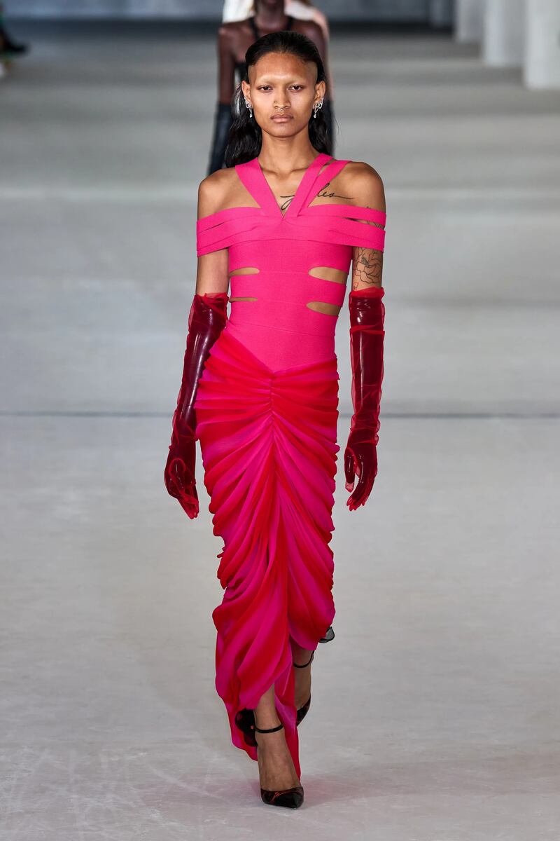 Precise cutting at Prabal Gurung nods to the complex issues around Roe v Wade for spring/summer 2023. Photo: Gorunway