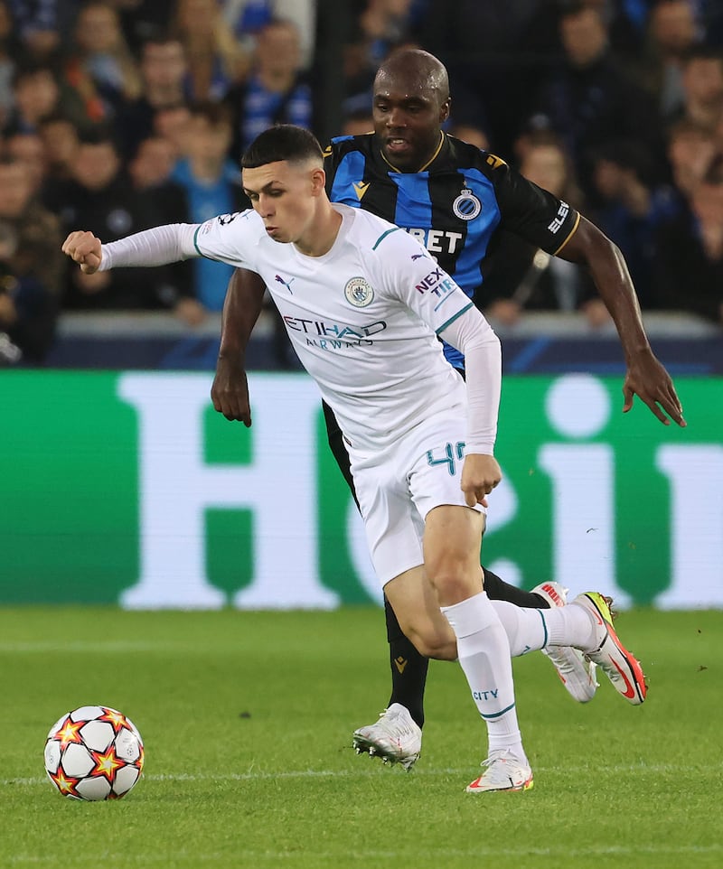 Manchester City's Phil Foden in possession. Reuters