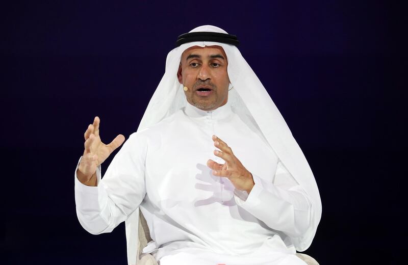 DUBAI, UNITED ARAB EMIRATES , Feb 17  – 2020 :- ABDULLA NASSER LOOTAH, Director General of Federal Competitiveness and Statistics Authority speaking at the session on ‘ACHIEVING 2030’S SDGS: WOMEN’S ENGAGEMENT’ at the Global Women’s Forum Dubai held at Madinat Jumeirah in Dubai. (Pawan  Singh / The National) For News. Story by Patrick