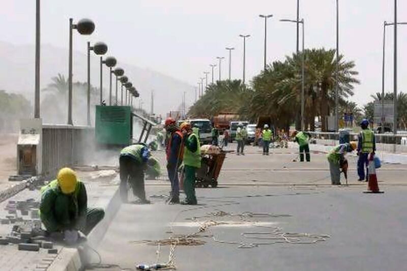 Renovation work under way at the Al Maslakha bridge in the Falaj Hazza area of Al Ain.