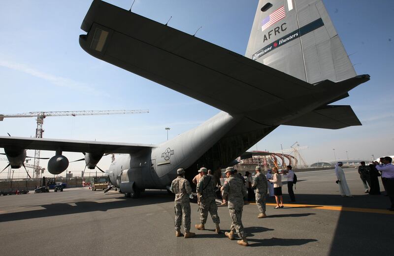 DUBAI-NOVEMBER 18,2009 - The C-130 J Super Hercules at the Dubai Airshow 2009. ( Paulo Vecina/The National ) *** Local Caption ***  PV C-130 J -5.jpg