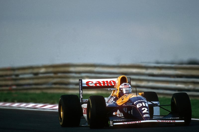 Alain Prost, Williams-Renault FW15C, Grand Prix of Portugal, Autodromo do Estoril, September 26, 1993. (Photo by Paul-Henri Cahier/Getty Images)