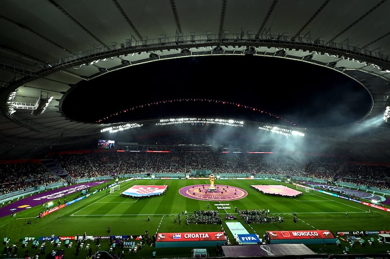 Khalifa International Stadium is hosting te third-place play-off between Croatia and Morocco. EPA