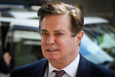 (FILES) In this file photo  Paul Manafort arrives for a hearing at US District Court on June 15, 2018 in Washington, DC. The chairman of President Donald Trump's 2016 election campaign secretly shared campaign information with a Russian intelligence officer, posing a "grave" espionage threat to the United States, a US Senate report said on August 18, 2020. Before and during his nearly six months on the Trump campaign, Paul Manafort, a veteran Republican political consultant, directly and indirectly communicated with  Konstantin Kilimnik, identified as a Russian intelligence officer, and Oleg Deripaska, a Russian oligarch close to Vladimir Putin, the Senate Intelligence Committee said.

 / AFP / MANDEL NGAN
