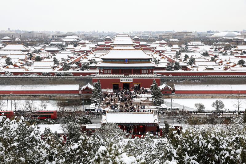 The Forbidden City after snowfall in Beijing. A cold wave and ice on roads have been forecast in the Chinese capital. EPA