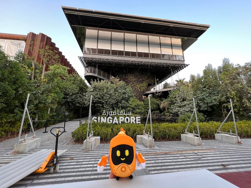 A view from outside the Singapore pavilion. For a time, visitors to the on-site Rove hotel were allowed to wander the empty streets of the site. Photo: Chris Tan