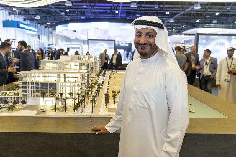 DUBAI, UNITED ARAB EMIRATES. 25 SEPTEMBER 2019. Opening day of the 2019 Cityscape Exhibition. Maan Al Awlaqi, Executive Director of Aldar. (Photo: Antonie Robertson/The National) Journalist: Fareed Rahman. Section: Business.
