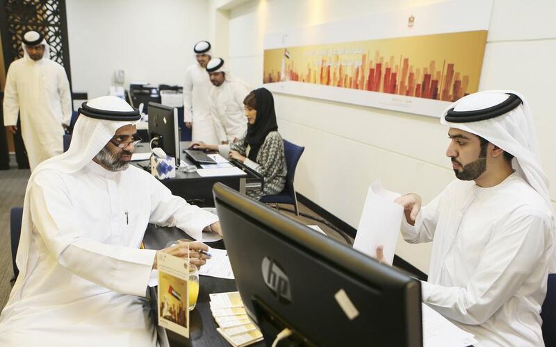 Hamad Al Rahoomi registers to be an FNC candidate at the World Trade Centre in Dubai. Sarah Dea / The National
