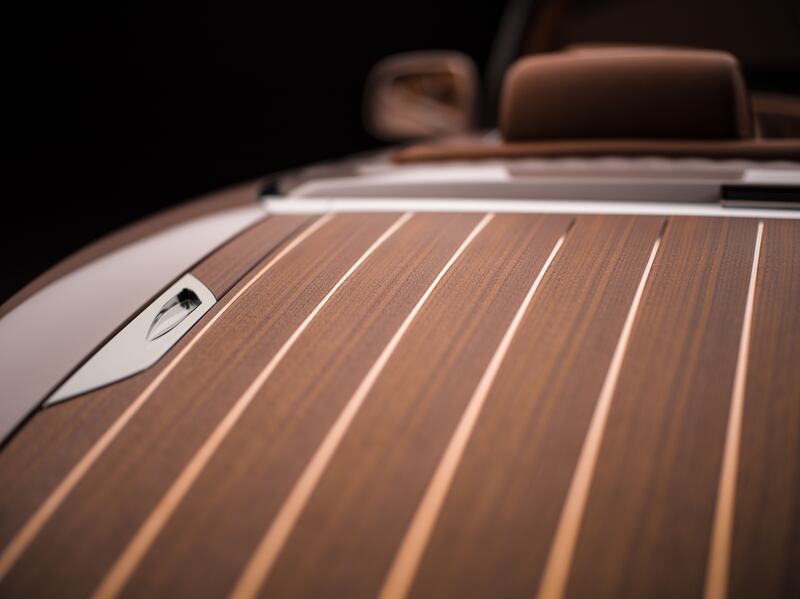 Up close with the wood-veneer decking.