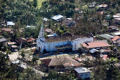 An aerial shot of the destruction on the island of Bohol, the Philippines. EPA