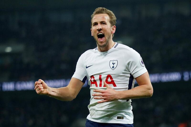 Soccer Football - Premier League - Tottenham Hotspur vs Everton - Wembley Stadium, London, Britain - January 13, 2018   Tottenham's Harry Kane celebrates scoring their third goal                            REUTERS/Eddie Keogh    EDITORIAL USE ONLY. No use with unauthorized audio, video, data, fixture lists, club/league logos or "live" services. Online in-match use limited to 75 images, no video emulation. No use in betting, games or single club/league/player publications.  Please contact your account representative for further details.     TPX IMAGES OF THE DAY