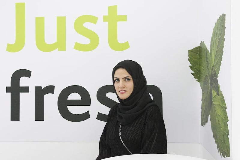 Alia Al Mazrouei, co-founder of Just Falafel in Abu Dhabi, said she wanted a more challenging environment and the chance to learn. Mona Al-Marzooqi / The National