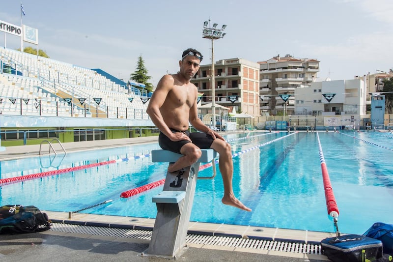 Syrian swimmer Ibrahim Al Hussein. Photo by Demetrios Ioannou
