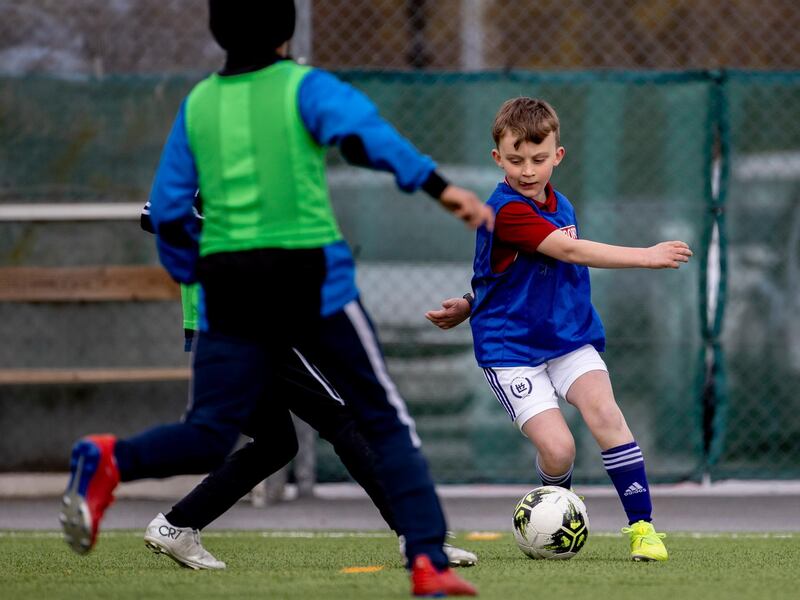 SWEDEN: Erik Nyrenius during a training session with his football team in Lerum, Sweden, on April 18, 2020. Sweden has adopted more relaxed measures in response to the coronavirus outbreak in comparison to other areas of the EU. EPA