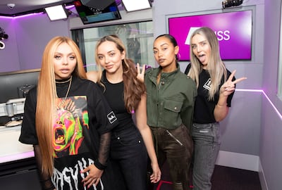Little Mix's Jesy Nelson, Jade Thirlwall, Leigh-Anne Pinnock and Perrie Edwards visit Kiss FM on February 4, 2019. Getty Images 