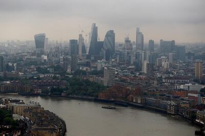 FILE PHOTO: The City of London is seen from Canary Wharf, Britain May 17, 2017. REUTERS/Stefan Wermuth/File Photo