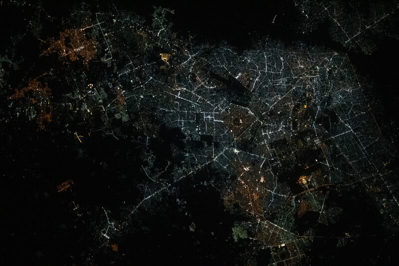 Lahore, Pakistan, seen from the International Space Station in a photo taken by Sultan Al Neyadi. Photo: Nasa