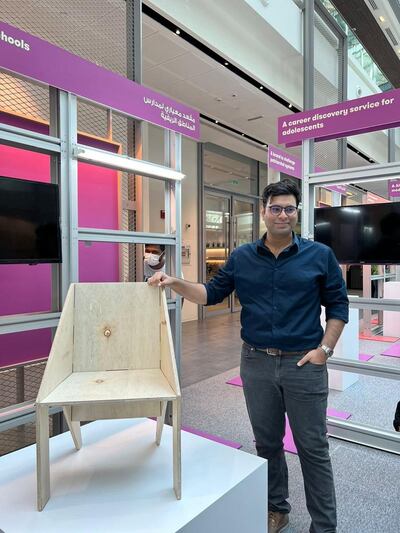 The Anychair was on display at the Global Grad Show at Dubai Design District in October last year. Photo: Cyrus Kheshwalla