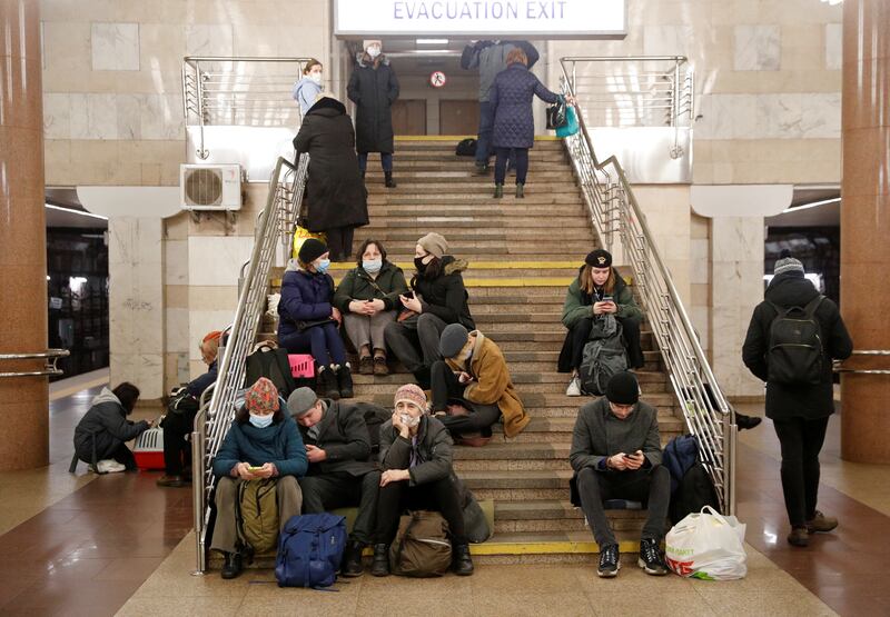 A Kiev underground train station provides some shelter. Reuters