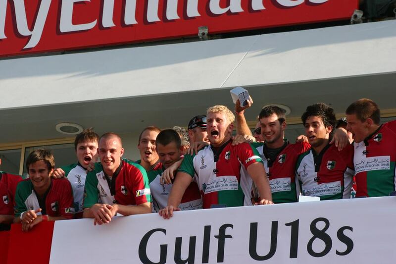 Marco Speranza, second from right, died in an aircraft crash in 2013, and his former Abu Dhabi Harlequins teammates formed Speranza 22 to honour him. Photo courtesy Rory Greene