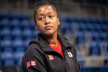 Naomi Osaka of Japan attends the draw ceremony prior to the Billie Jean King Cup qualifier tie between Japan and Kazakhstan at Ariake Coliseum in Tokyo on Thursday. AFP