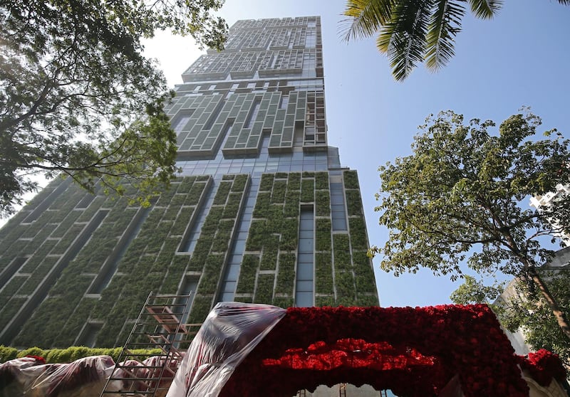 Antilia, the house of the Chairman of Reliance Industries Mukesh Ambani, is seen ahead of Mukesh's daughter wedding, in Mumbai, India December 7, 2018. REUTERS/Francis Mascarenhas
