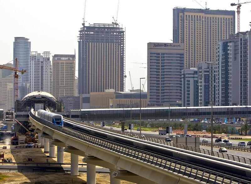 Pictures of the Dubai Marina Metro Station in the final stages of construction. Dubai, UAE, on May 14, 2009.  A Radisson Hotel stands in the background near the Dubai Marina Mall.  Ana Bianca Marin for The National