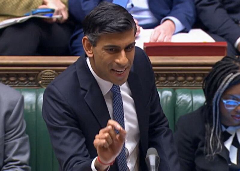 Britain's Prime Minister Rishi Sunak clashed with Keir Starmer at Prime Minister's Questions on Wednesday. AFP