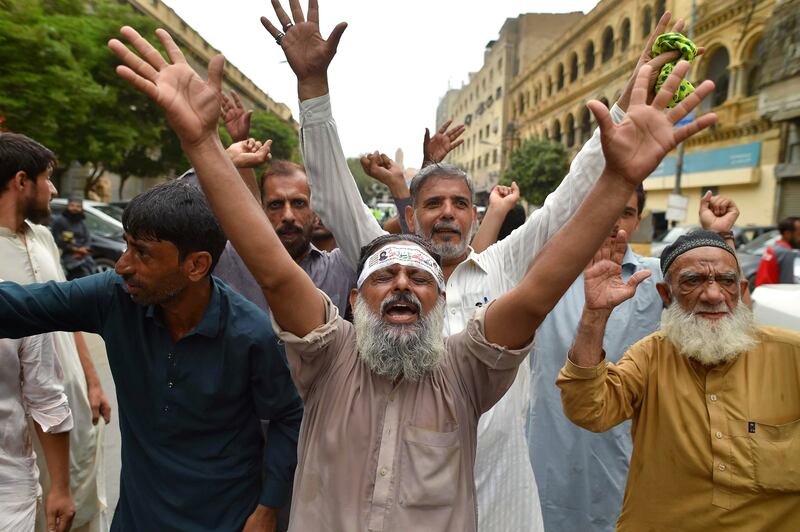 The burning of a Quran in Sweden led to counter-protests in Pakistan last week. EPA
