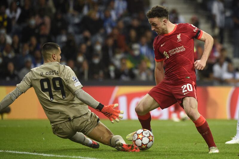 PORTO RATINGS: Diogo Costa - 2: The 22-year-old pushed Jones’s shot back into the danger area, allowing Salah to score the opener with ease. The goalkeeper seemed to stop and give up on the second goal and was embarrassed by his role in the fourth. An awful display. AFP