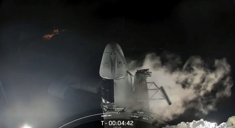 The Falcon 9 rocket lifted off on time at 2.07pm, UAE time.