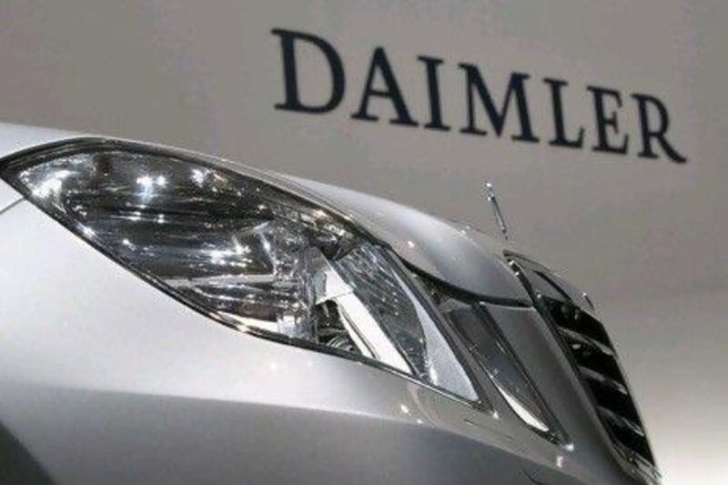 Daimler, in which Aabar has a 9.1 per cent stake, and MAN Ferrostaal, a machinery supplier, are also involved in the agreement with the Algerian ministries of defence and industry. AP Photo/Thomas Kienzle