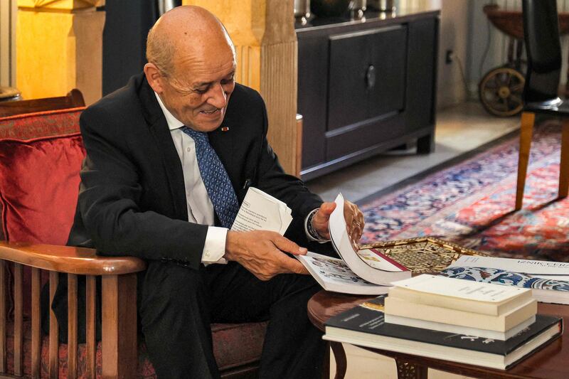 Jean-Yves Le Drian, France's special envoy for Lebanon, during a meeting in Beirut. AFP