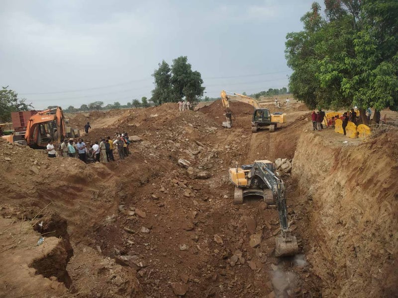 His father had started to dig a borewell a few days earlier for water but abandoned it when it did not yield any results.