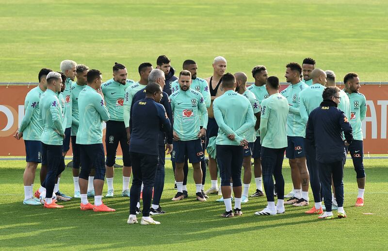 General view of the Brazil squad at training. Reuters